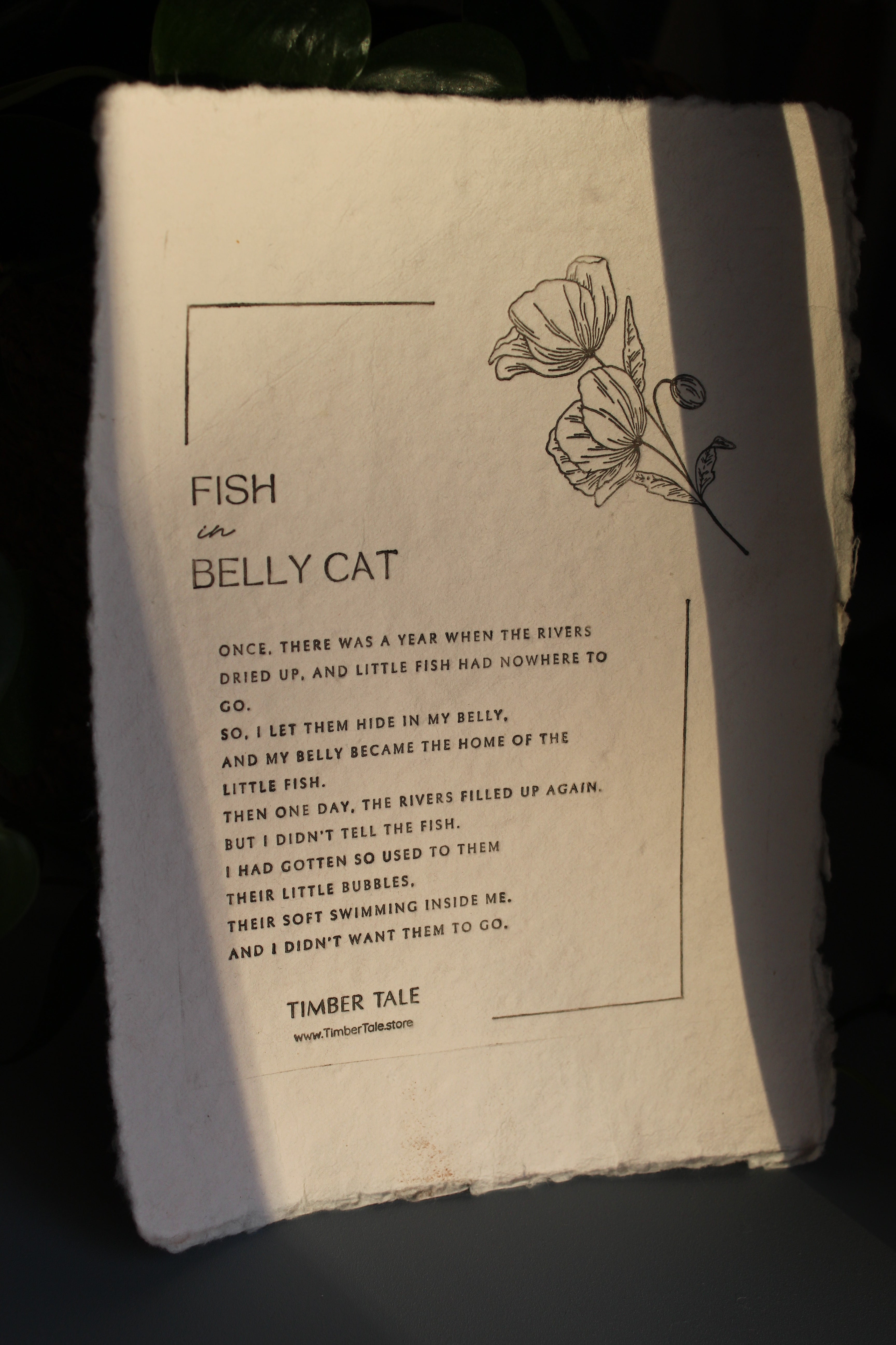 Fish in Belly Cat – Embossed Story Card