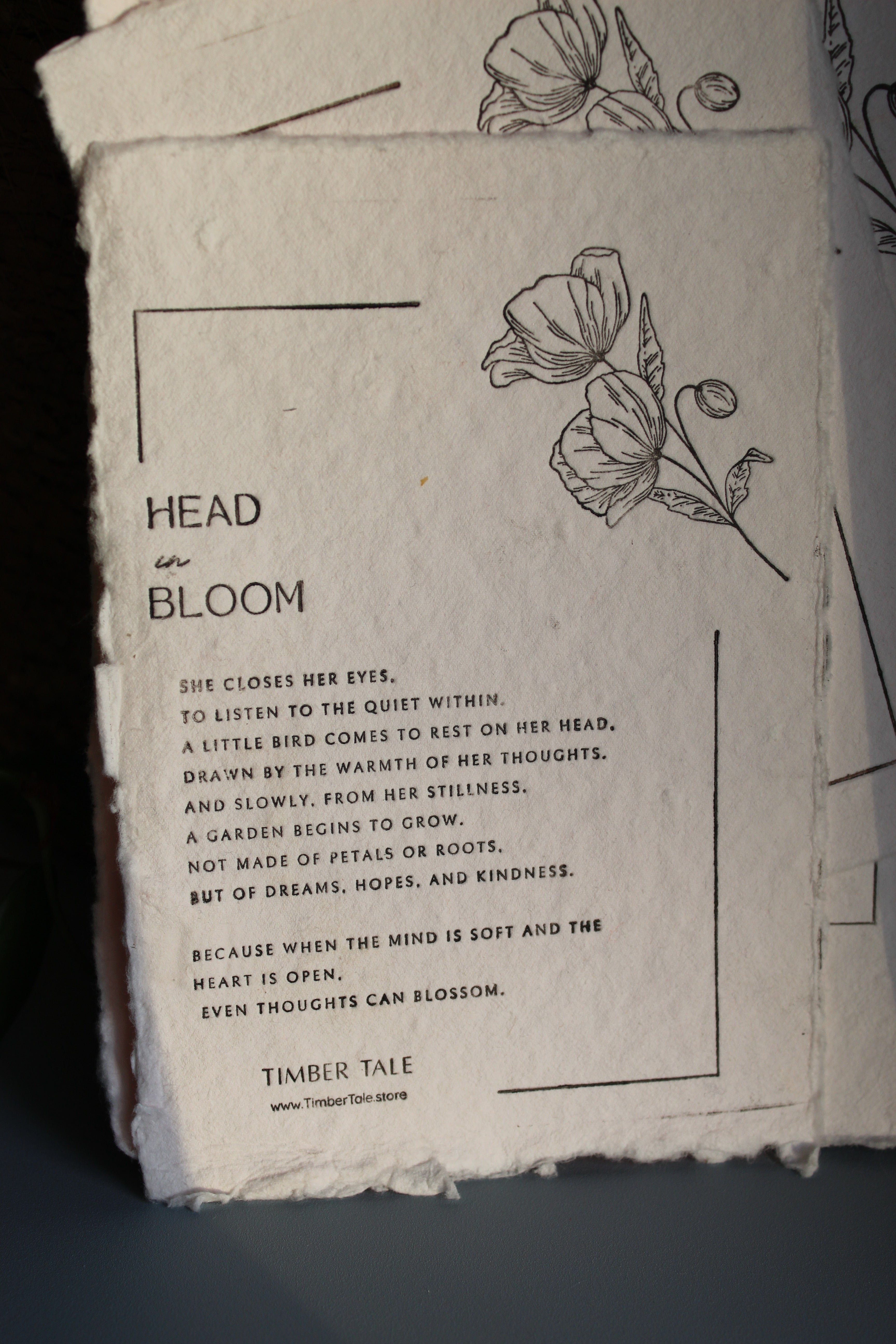 Head in Bloom _ Embossed Story Card