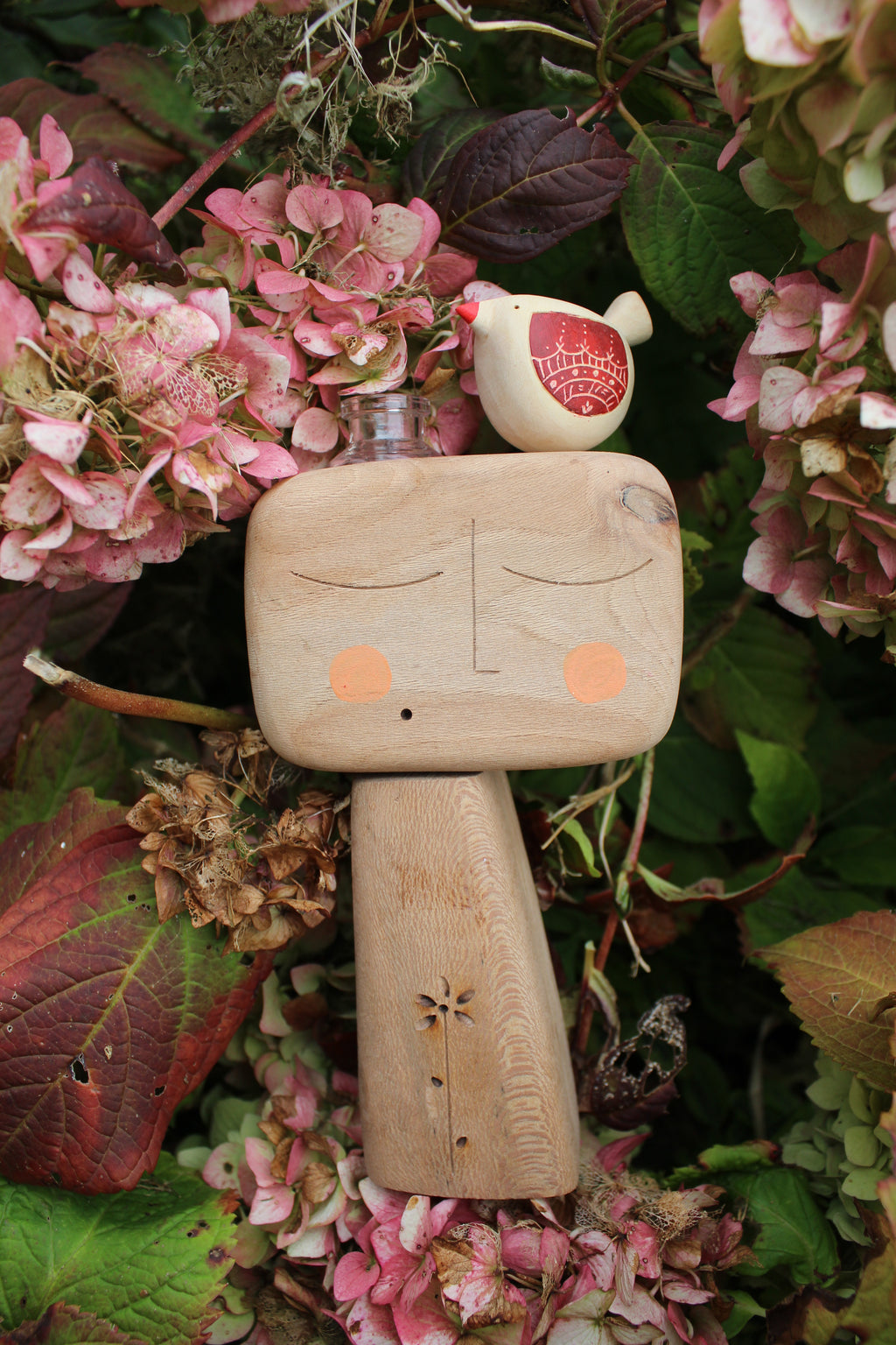 Head in Bloom – Handmade Wooden Vase Sculpture