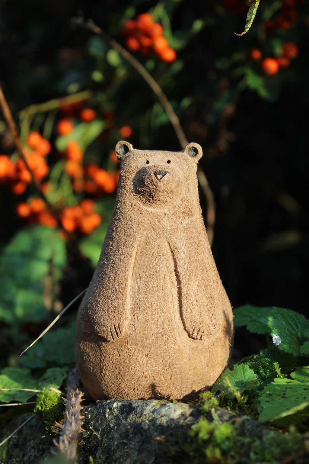 Quiet Bear Keychain – Handmade Wooden Keyring