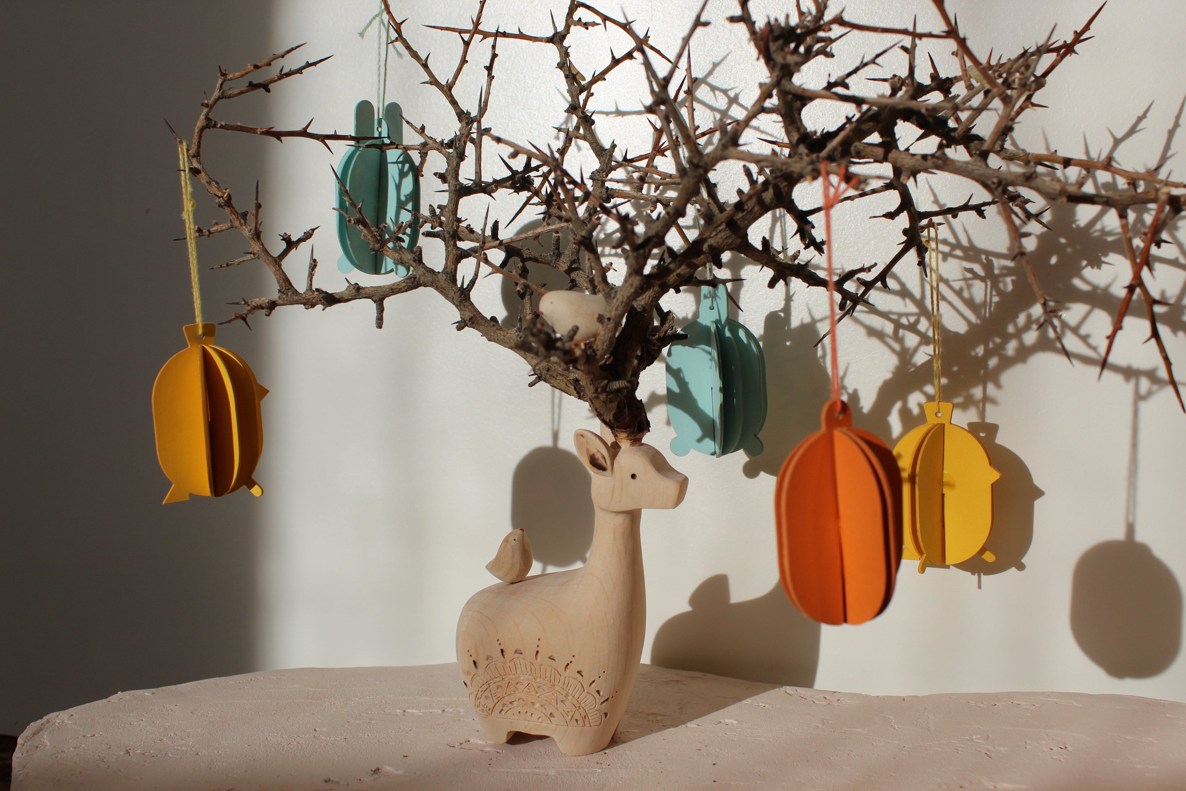 The Gentle Deer – Handmade Wooden Deer Sculpture