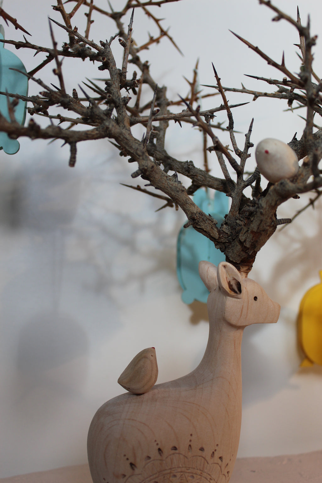 The Gentle Deer – Handmade Wooden Deer Sculpture