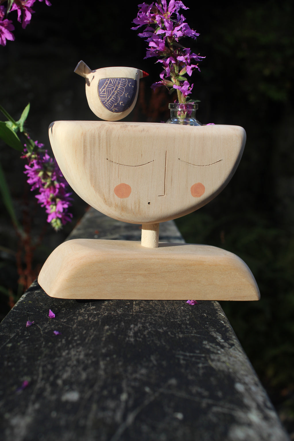 Head in Bloom – Handmade Wooden Vase Sculpture