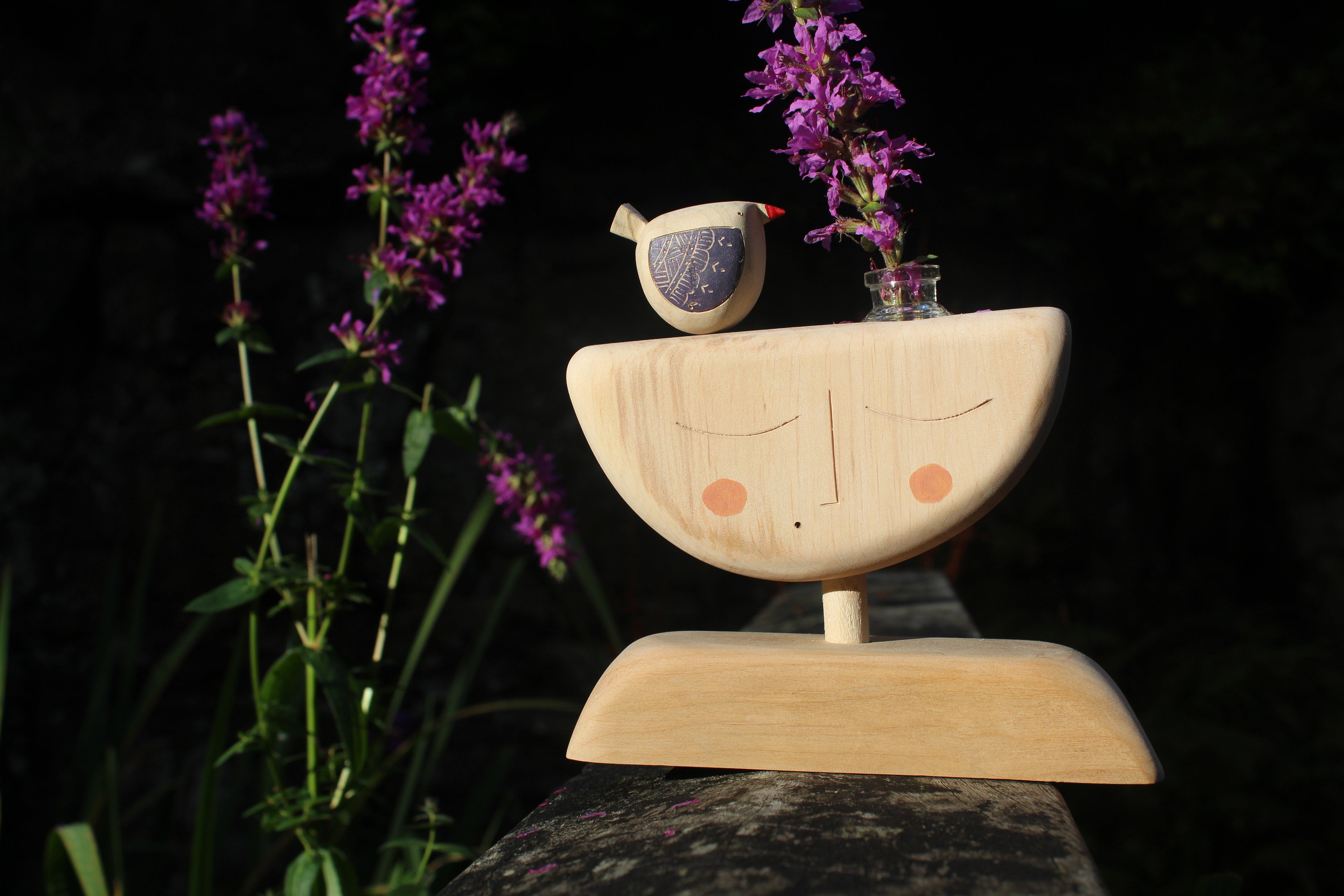 Head in Bloom – Handmade Wooden Vase Sculpture