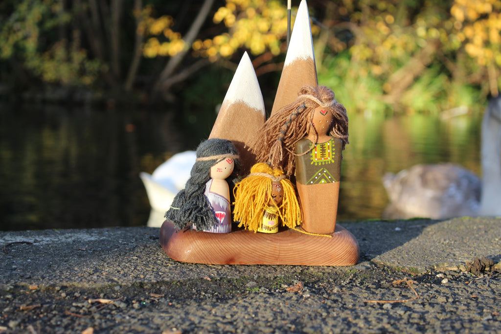 Mountain Spirit – Handmade Wooden Incense & Candle Sculpture