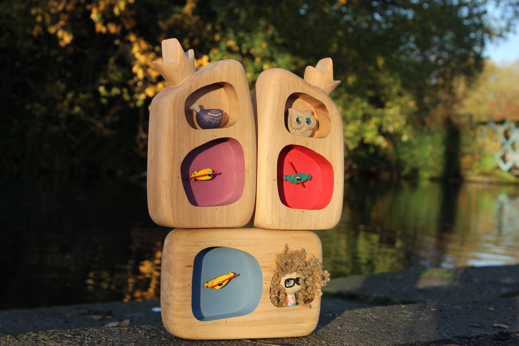Storytelling Owl Clock – Handmade Wooden Shelf Clock