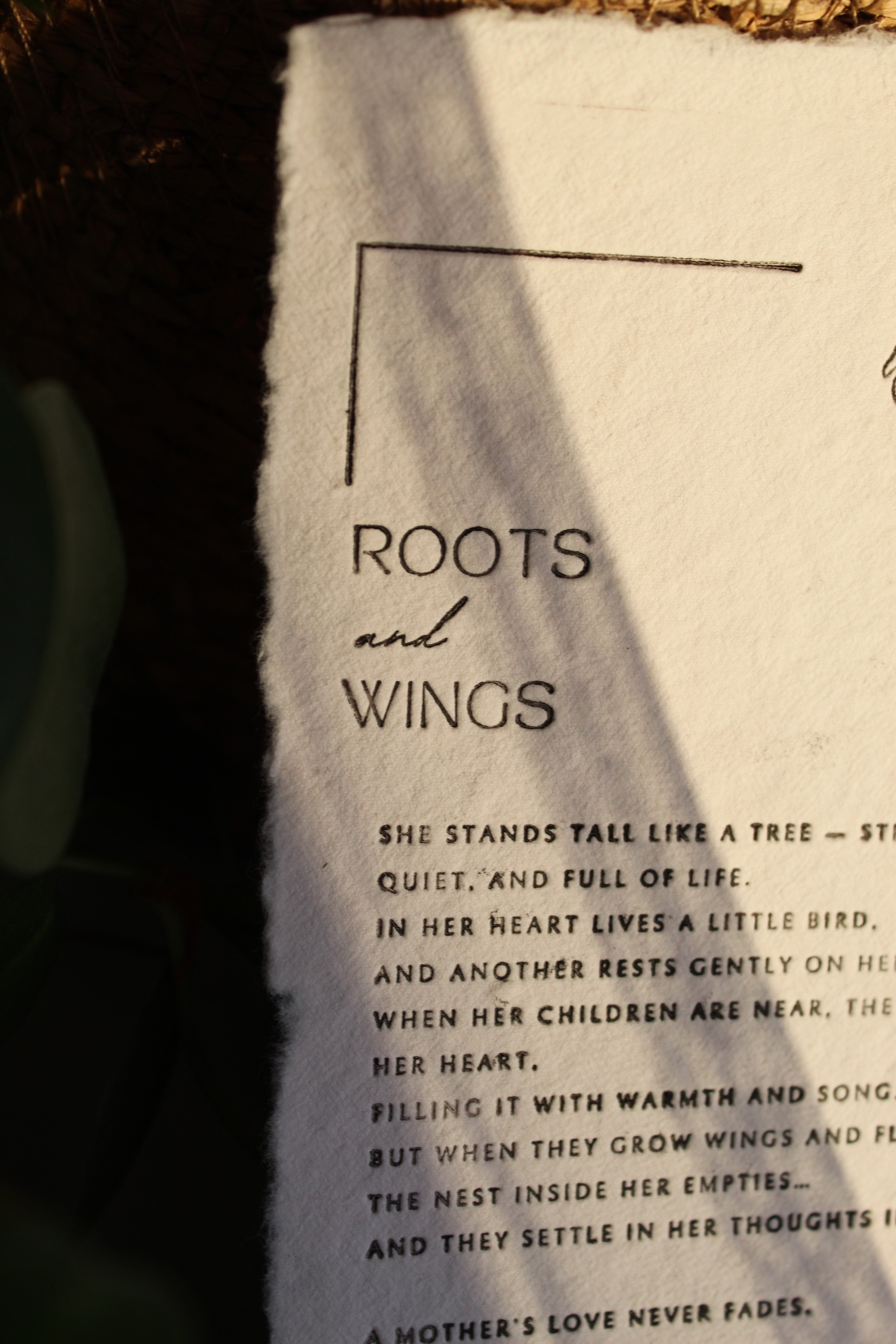 Roots And Wings _ Embossed Story Card