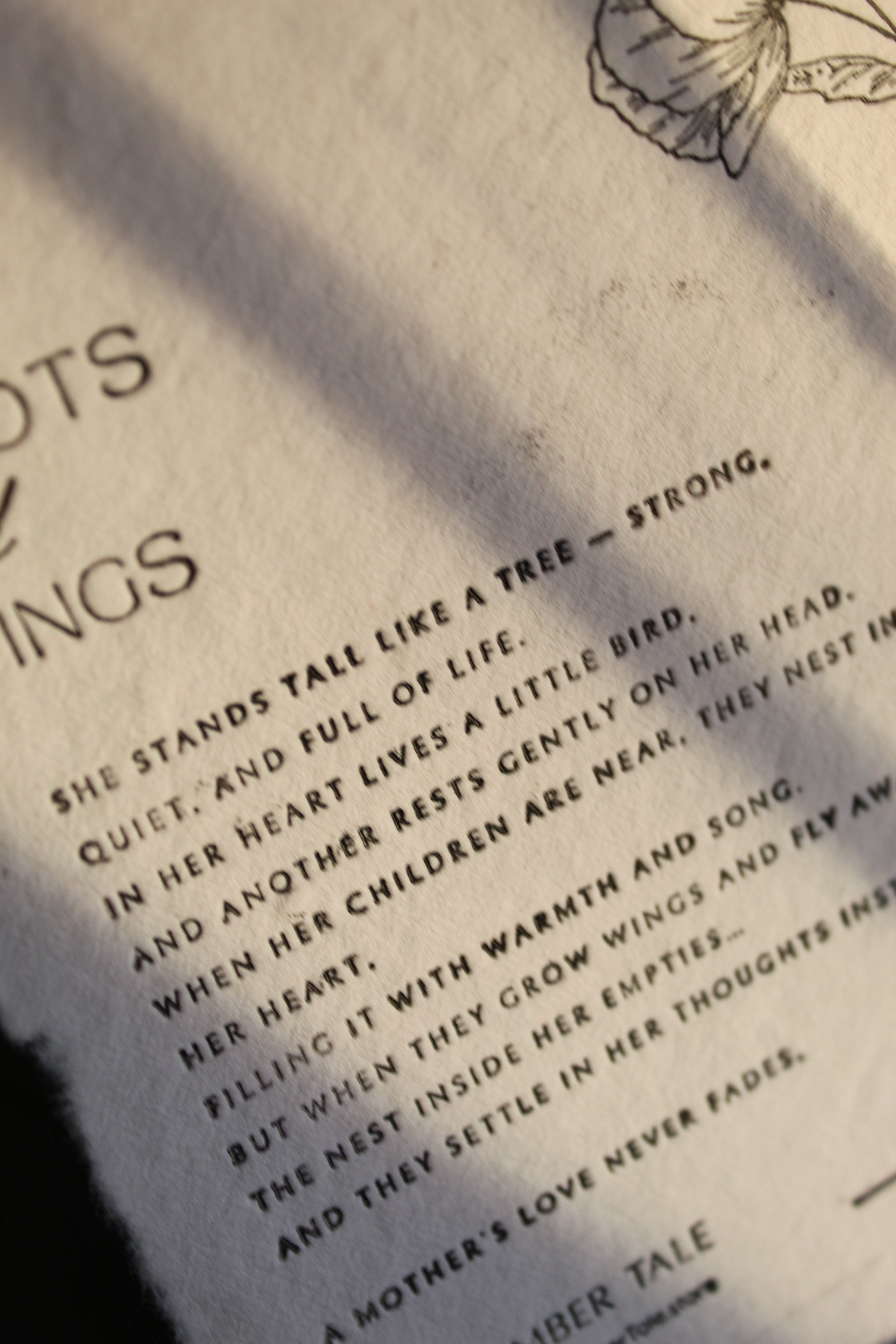 Roots And Wings _ Embossed Story Card