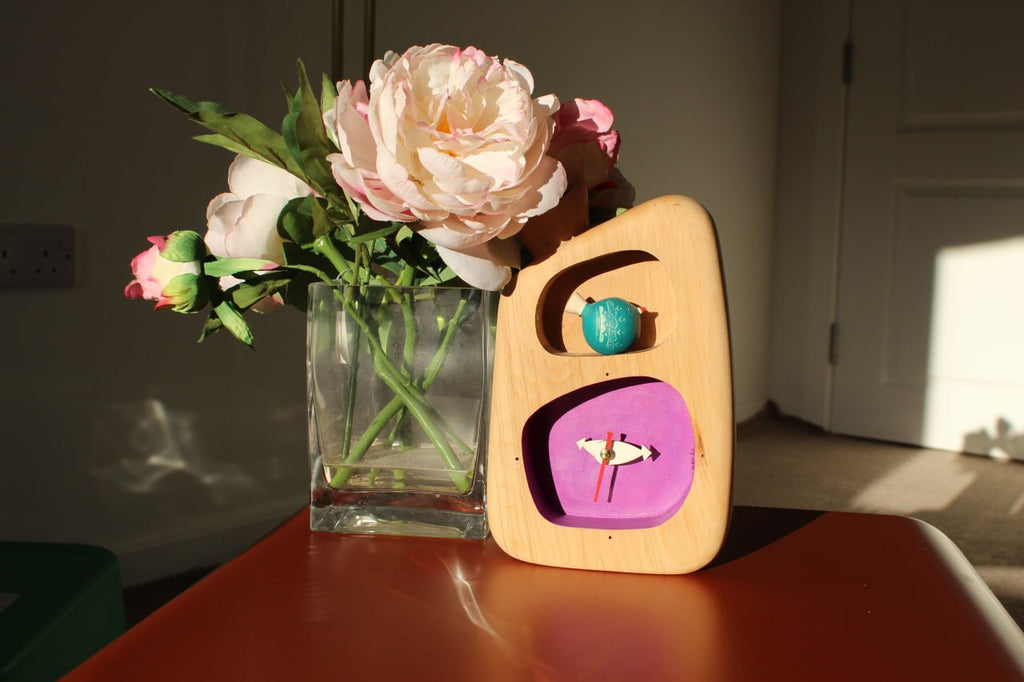 Amen Bird Clock – Handmade Wooden Shelf Clock