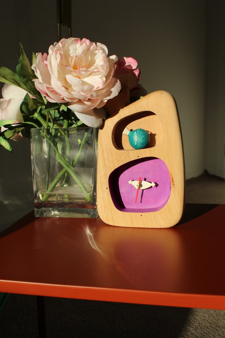 Amen Bird Clock – Handmade Wooden Shelf Clock